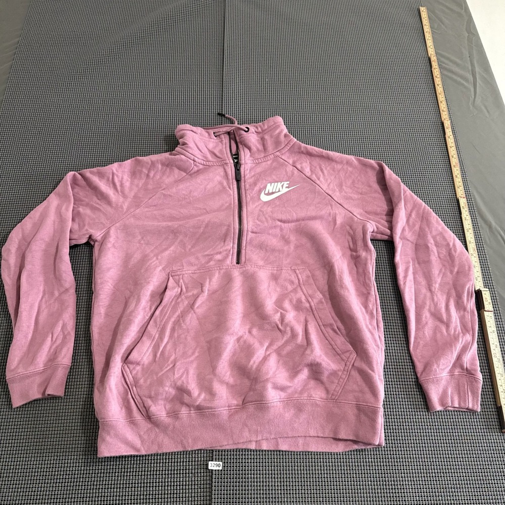 Nike Womens Quarter Zip Fleece Pullover Mauve Pink Size M